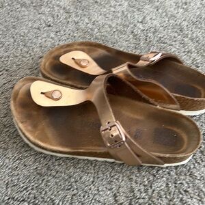 'Birkenstock Gizeh Birko-Flor Thong Sandal Womens Size 40 in Rose Gold